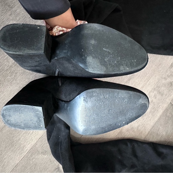 Steve Madden over the knee boots block heel almond black faux suede Loyal 7,5 - Picture 5 of 8